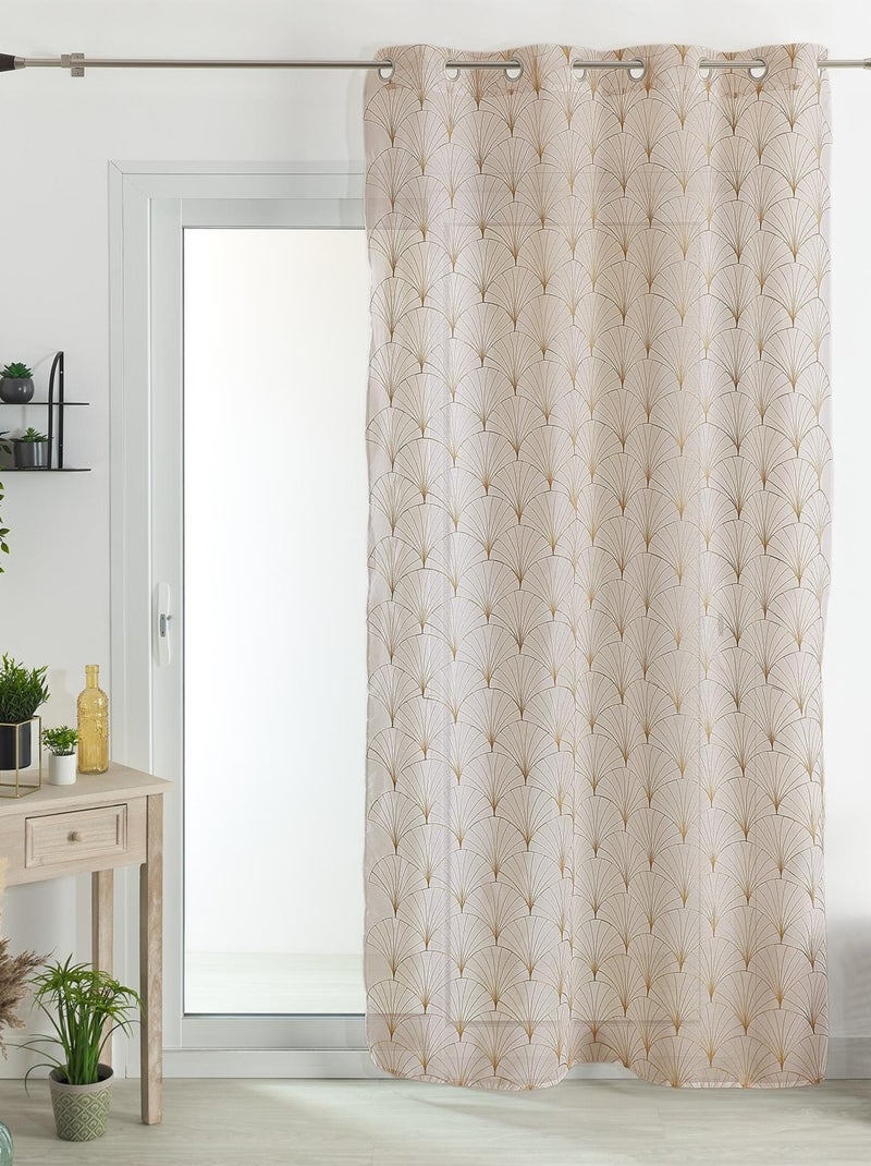 Voilage tamisant brodé Mia Beige - Kiabi