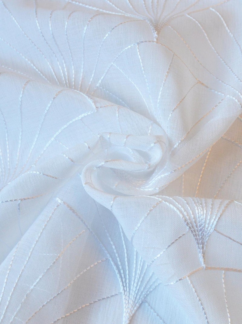 Voilage tamisant brodé Mia Blanc - Kiabi