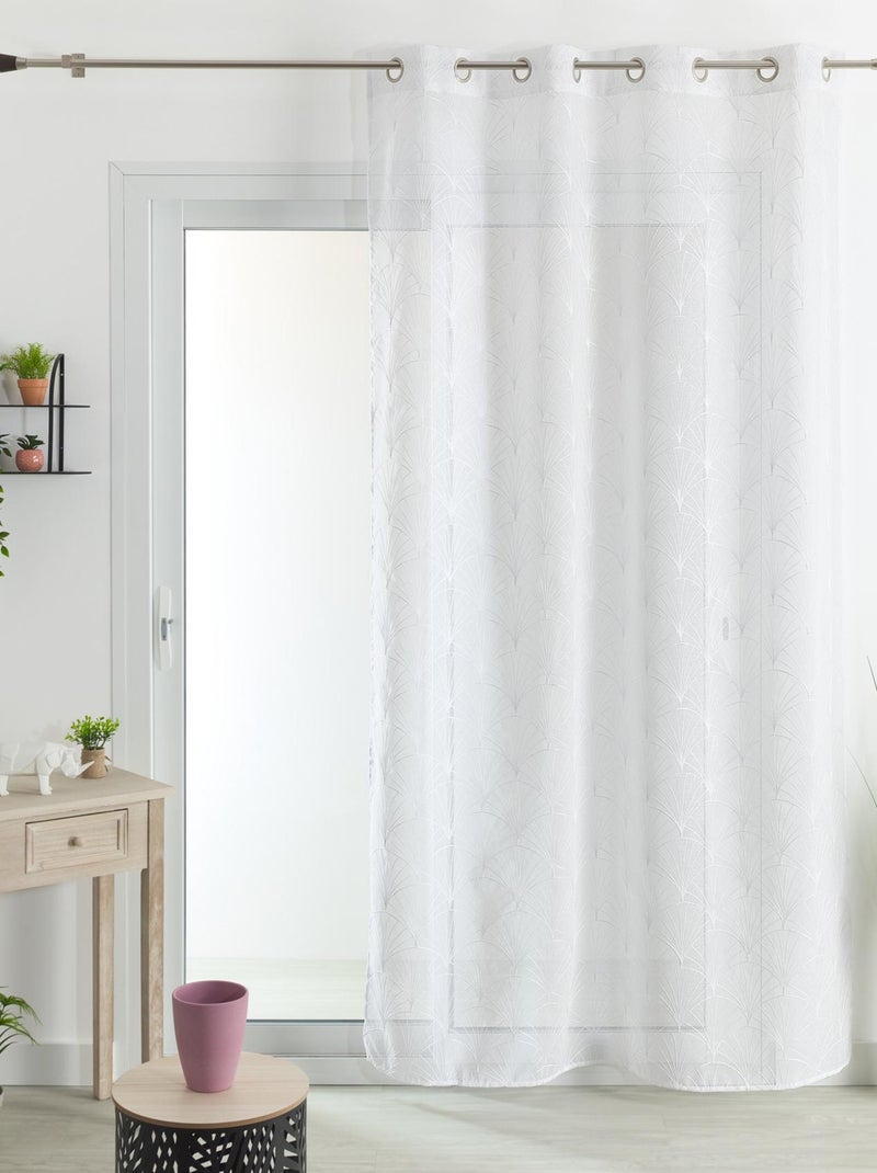 Voilage tamisant brodé Mia Blanc - Kiabi