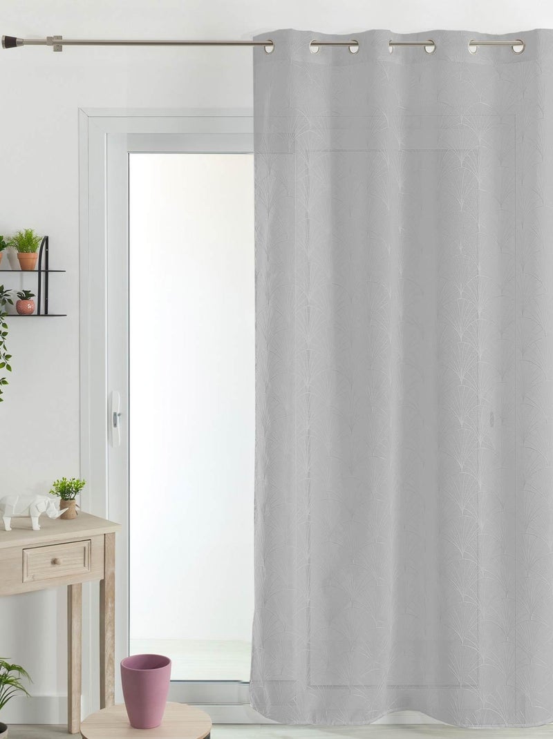 Voilage tamisant brodé Mia Gris clair - Kiabi