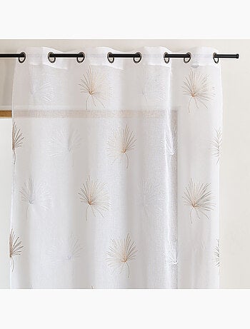Voilage tamisant broderie palme