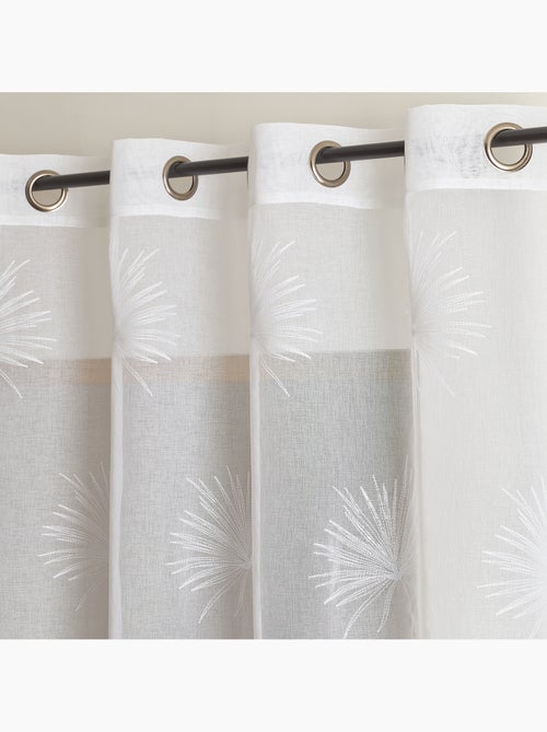 Voilage tamisant broderie palme - Kiabi Voilage tamisant broderie palme - Kiabi