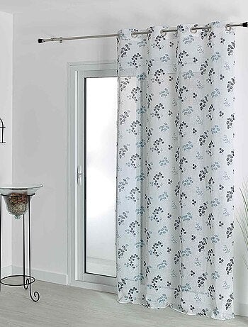 Voilage tamisant en étamine fleurie