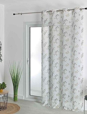 Voilage tamisant en étamine fleurie