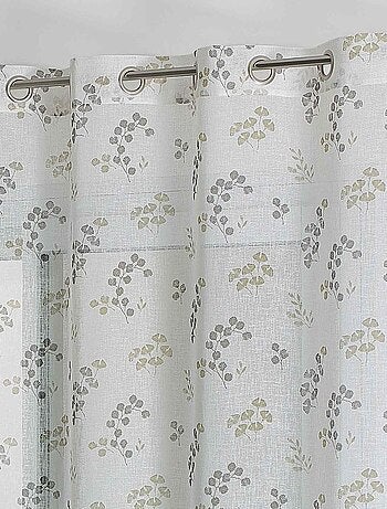 Voilage tamisant en étamine fleurie