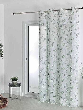 Voilage tamisant en étamine fleurie