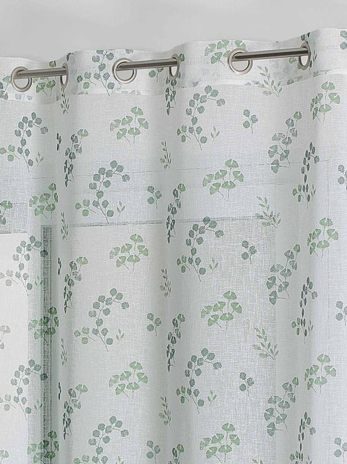 Voilage tamisant en étamine fleurie - Kiabi