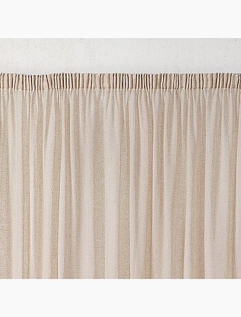 Voilage tamisant en gaze poly-lin à galon fronceur