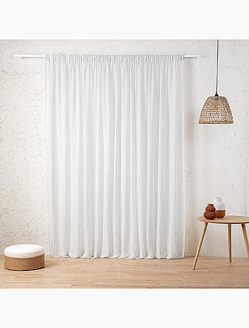 Voilage tamisant en gaze poly-lin à galon fronceur