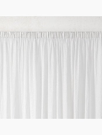 Voilage tamisant en gaze poly-lin à galon fronceur