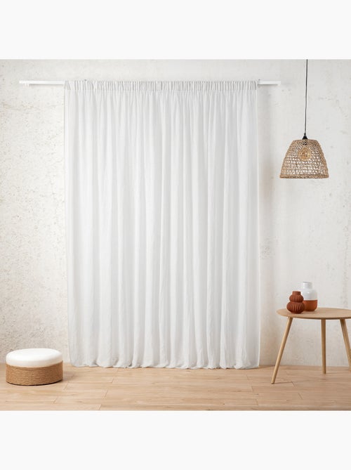 Voilage tamisant en gaze poly-lin à galon fronceur - Kiabi