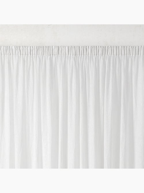 Voilage tamisant en gaze poly-lin à galon fronceur - Kiabi