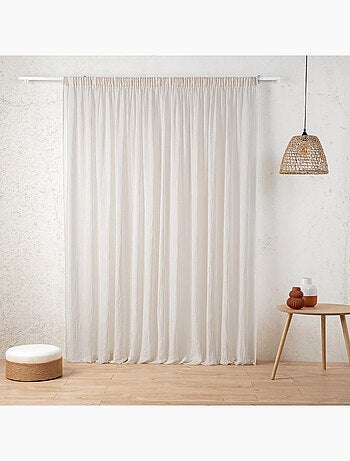 Voilage tamisant en gaze poly-lin à galon fronceur