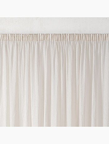 Voilage tamisant en gaze poly-lin à galon fronceur