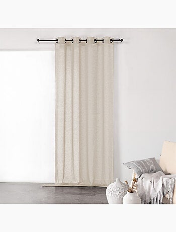 Voilage tamisant en gaze poly-lin à œillets