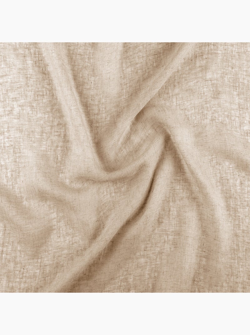 Voilage tamisant en gaze poly-lin à œillets Beige clair - Kiabi