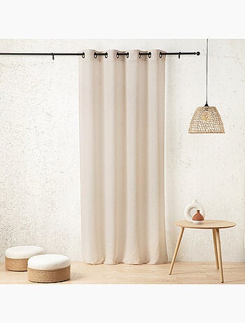 Voilage tamisant en gaze poly-lin à œillets