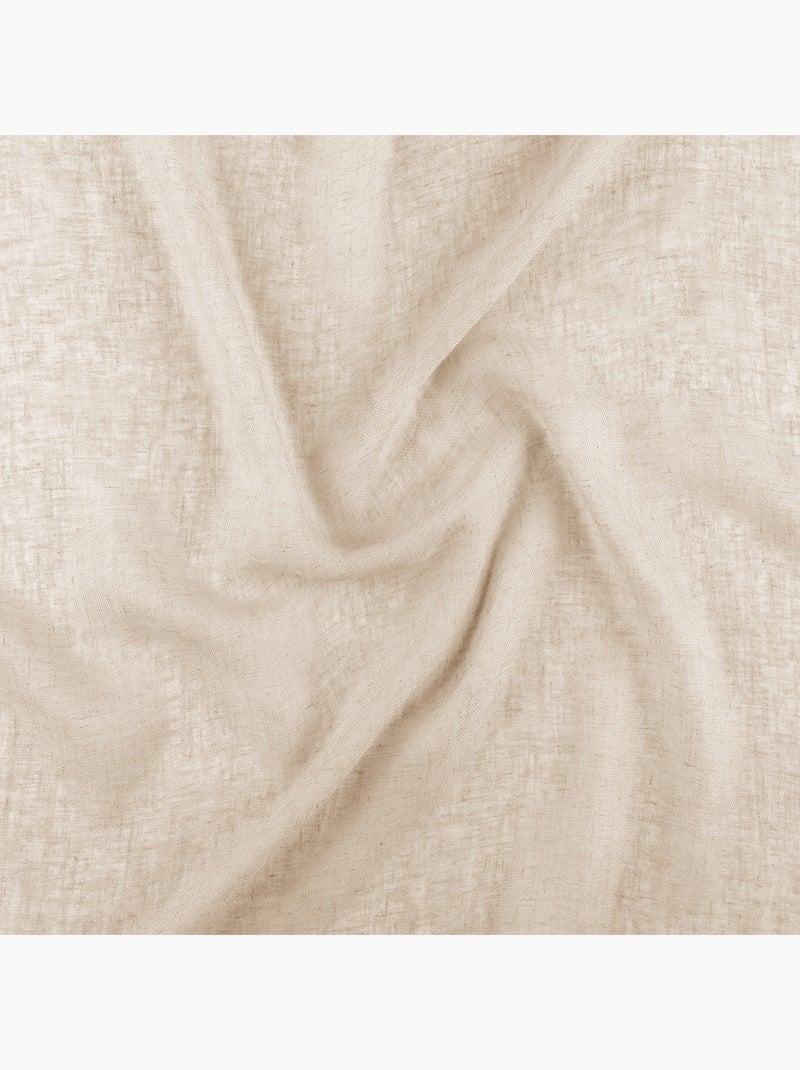 Voilage tamisant en gaze poly-lin à œillets Beige - Kiabi