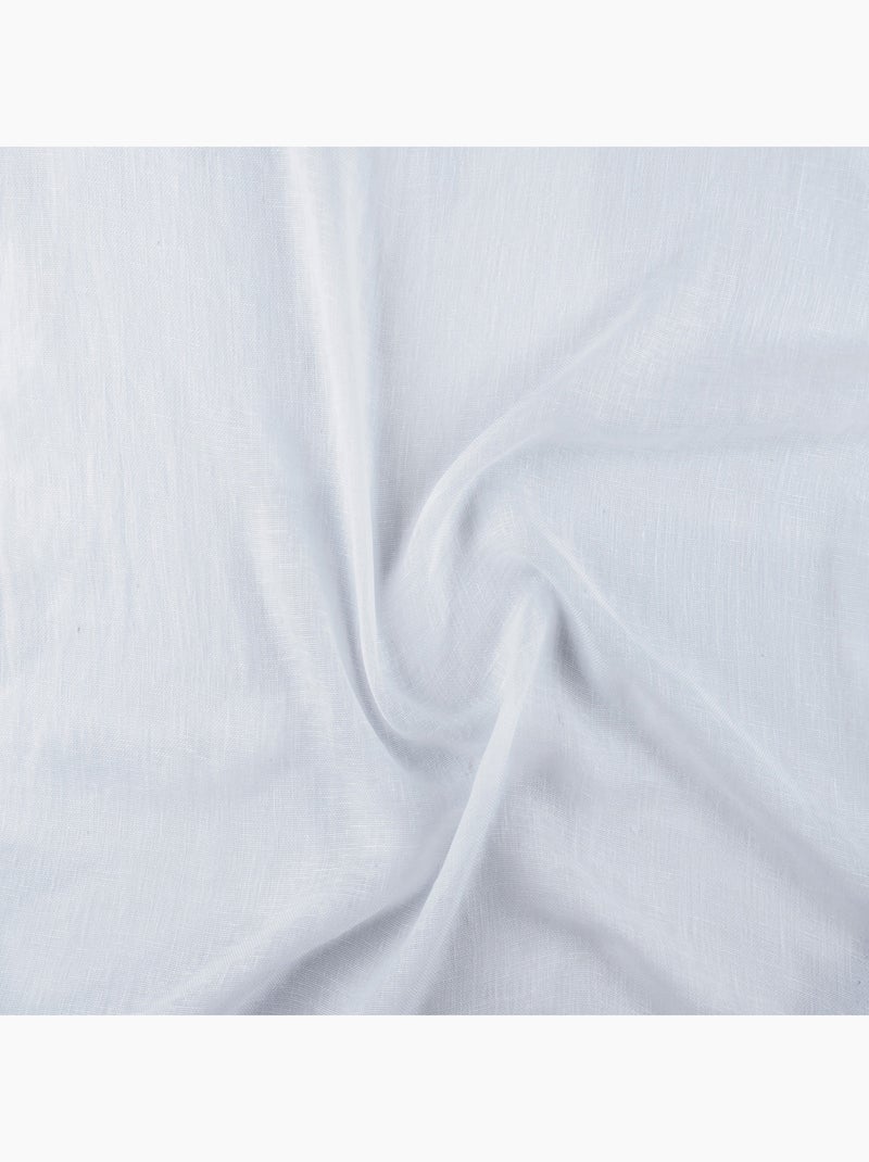 Voilage tamisant en gaze poly-lin à œillets Blanc - Kiabi