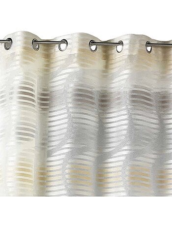 Voilage tamisant en jacquard à rayures verticales ondulées