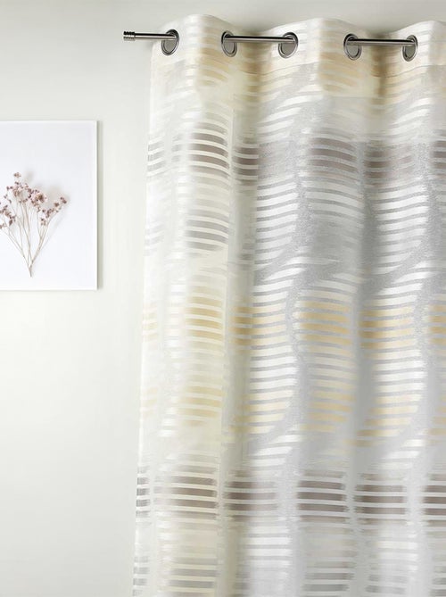 Voilage tamisant en jacquard à rayures verticales ondulées - Kiabi