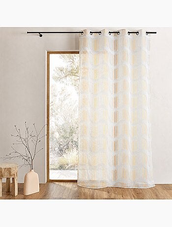 Voilage tamisant en jacquard à rayures verticales ondulées