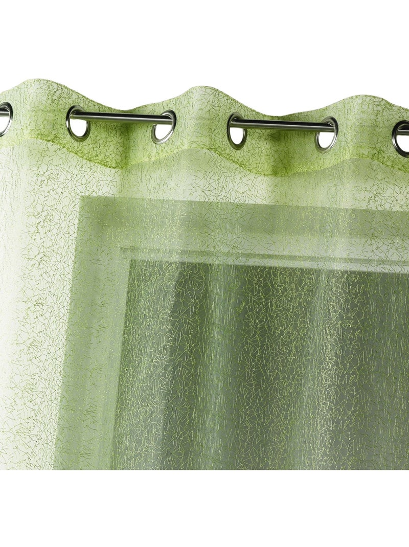 Voilage tamisant en organza brodé à œillets Vert clair - Kiabi