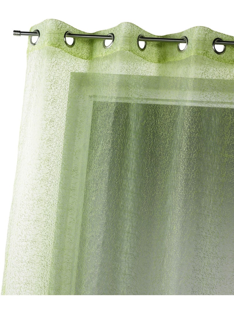 Voilage tamisant en organza brodé à œillets Vert clair - Kiabi