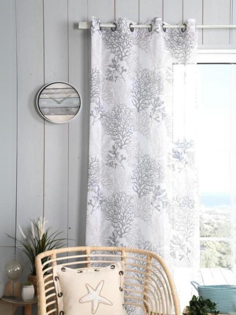 Voilage tamisant esprit bord de mer Beige - Kiabi