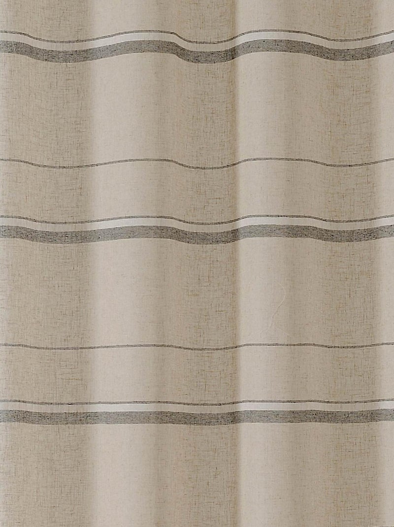 Voilage tamisant esprit linge d'antan Noir - Kiabi