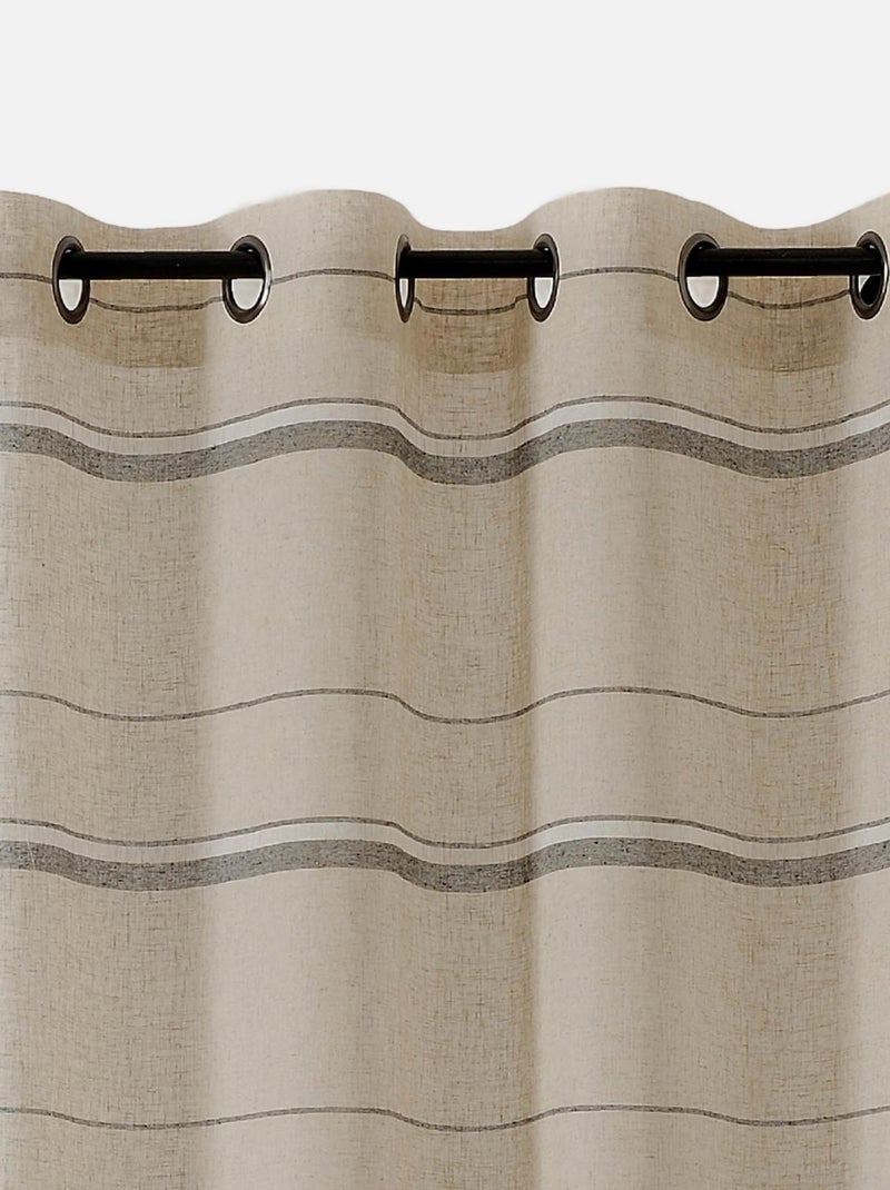 Voilage tamisant esprit linge d'antan Noir - Kiabi