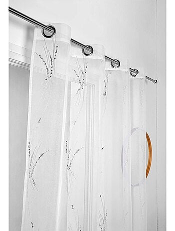 Voilage tamisant et brodé "brins d'herbe