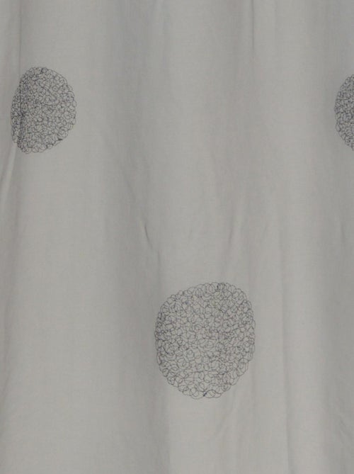 Voilage tamisant gros broderie pois - Kiabi