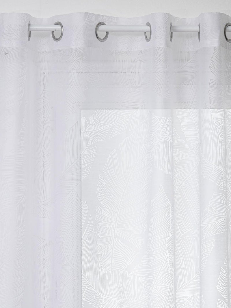 Voilage tamisant imprimé feuilles Blanc - Kiabi