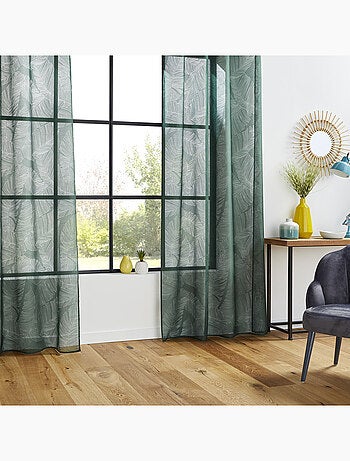 Voilage tamisant imprimé feuilles