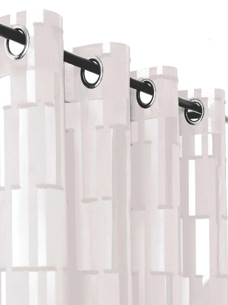 Voilage tamisant transparent et graphique Blanc - Kiabi