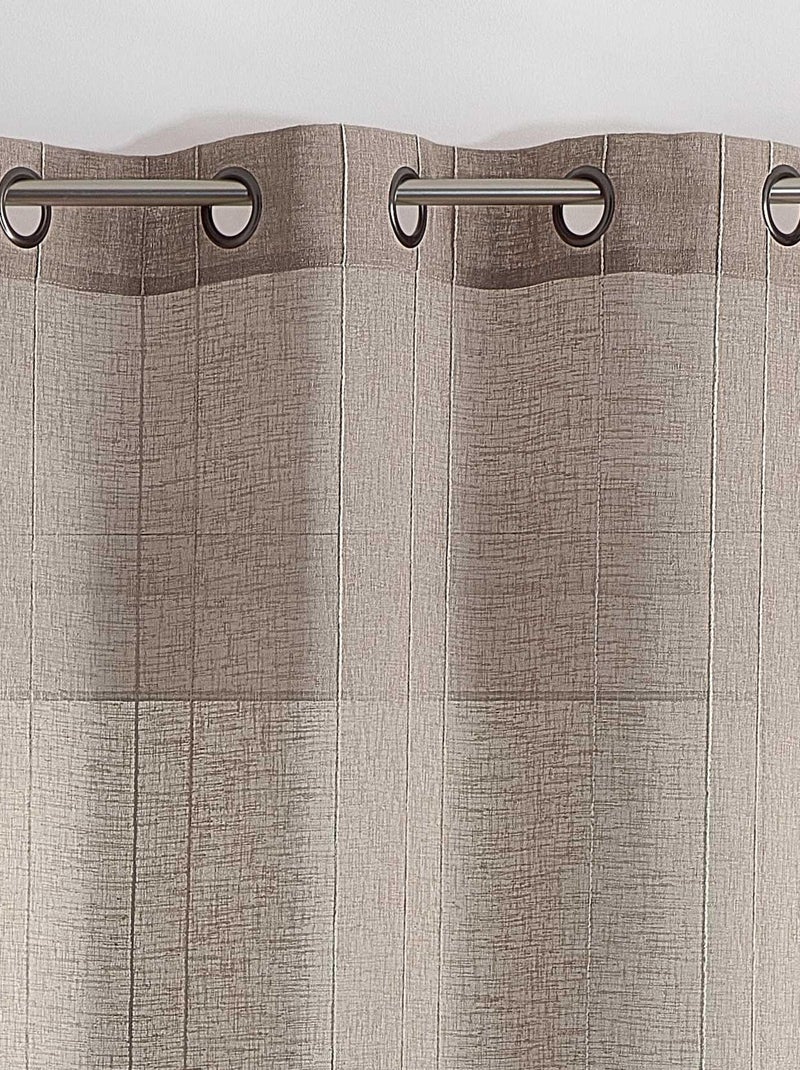 Voilage tamisant uni à fines rayures Beige foncé - Kiabi