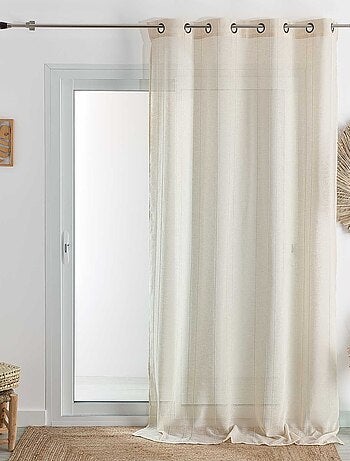 Voilage tamisant uni à fines rayures