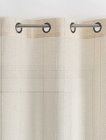 Voilage tamisant uni à fines rayures