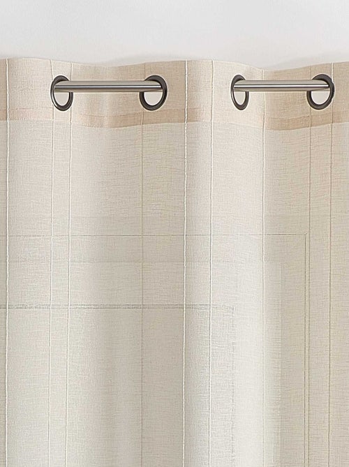 Voilage tamisant uni à fines rayures - Kiabi