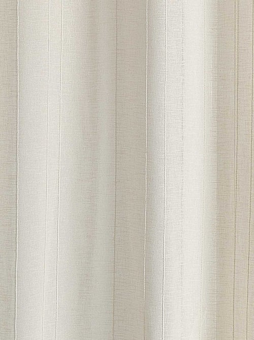 Voilage tamisant uni à fines rayures - Kiabi