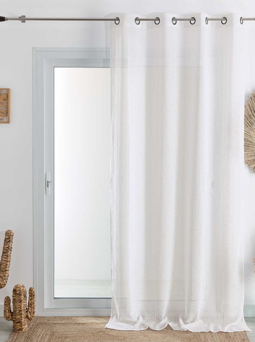 Voilage tamisant uni à fines rayures - Kiabi