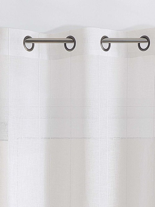 Voilage tamisant uni à fines rayures - Kiabi