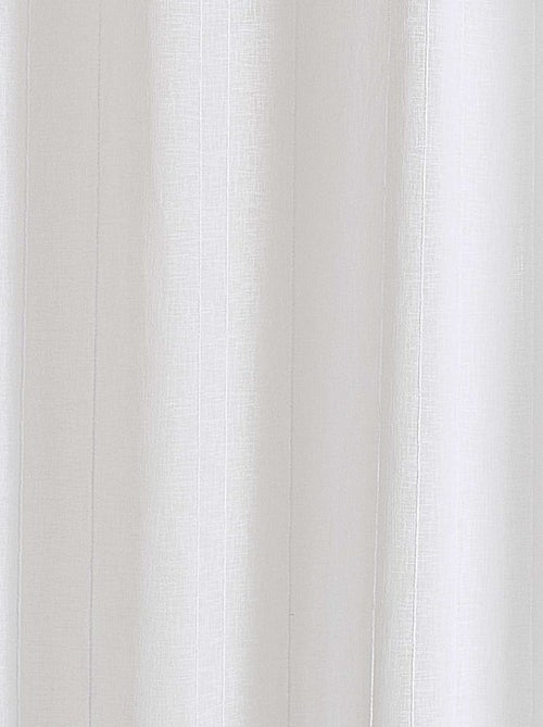 Voilage tamisant uni à fines rayures - Kiabi