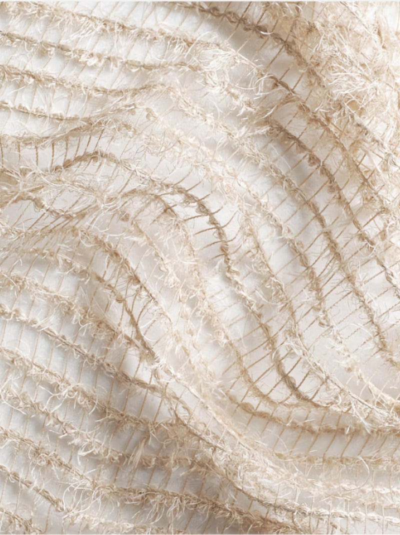 Voilage tendance grosses mailles Beige - Kiabi