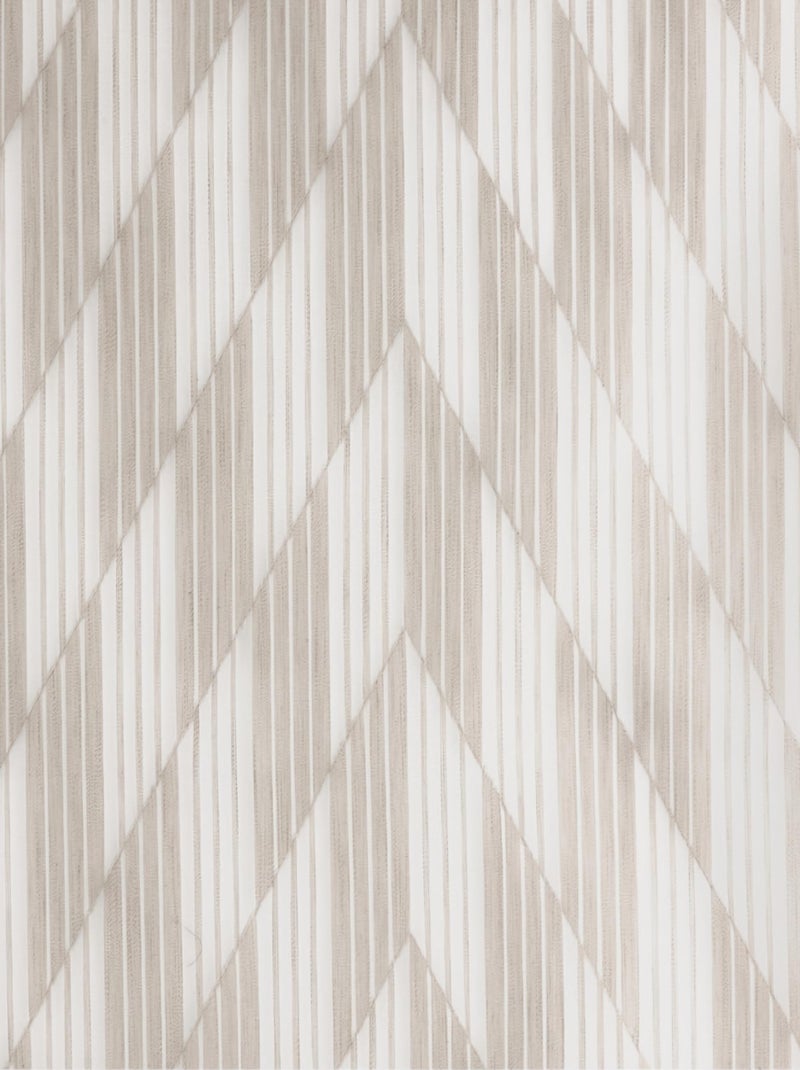 Voilage tendance motif chevrons rayés beige Beige - Kiabi