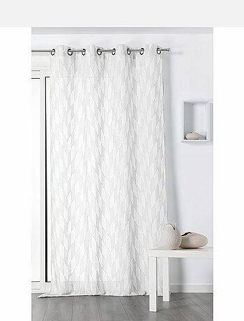 Voilage tendance motif chevrons rayés beige