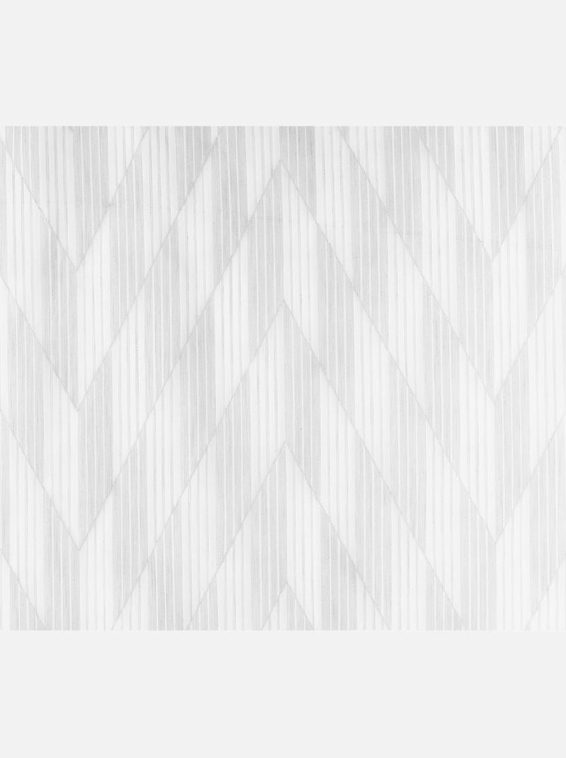 Voilage tendance motif chevrons rayés blanc Blanc - Kiabi
