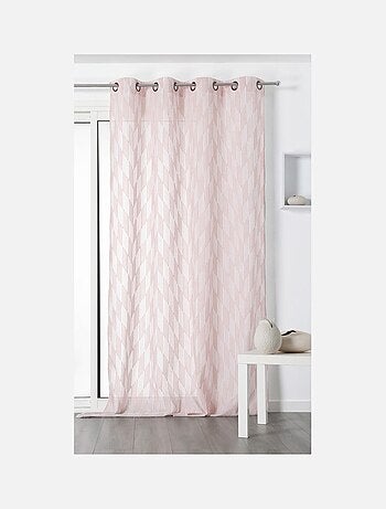 Voilage tendance motif chevrons rayés beige