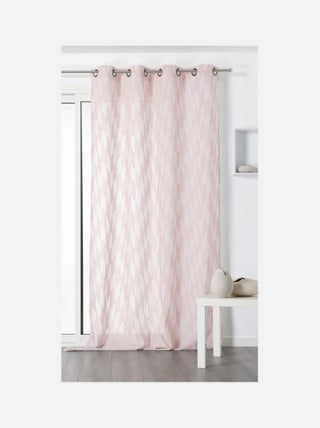 Voilage tendance motif chevrons rayés rose